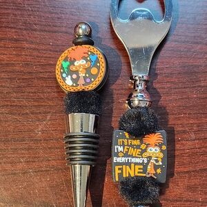 Cartoon Character Wine Stopper and Bottle Opener Set